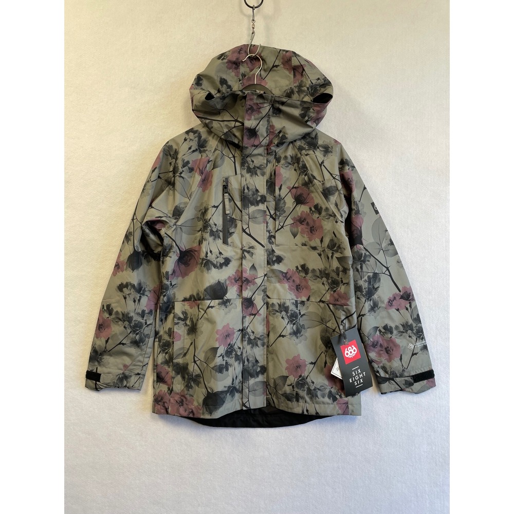 686 Womens Gore Tex Fastlight Jacket XS NWT Charcoal Flower